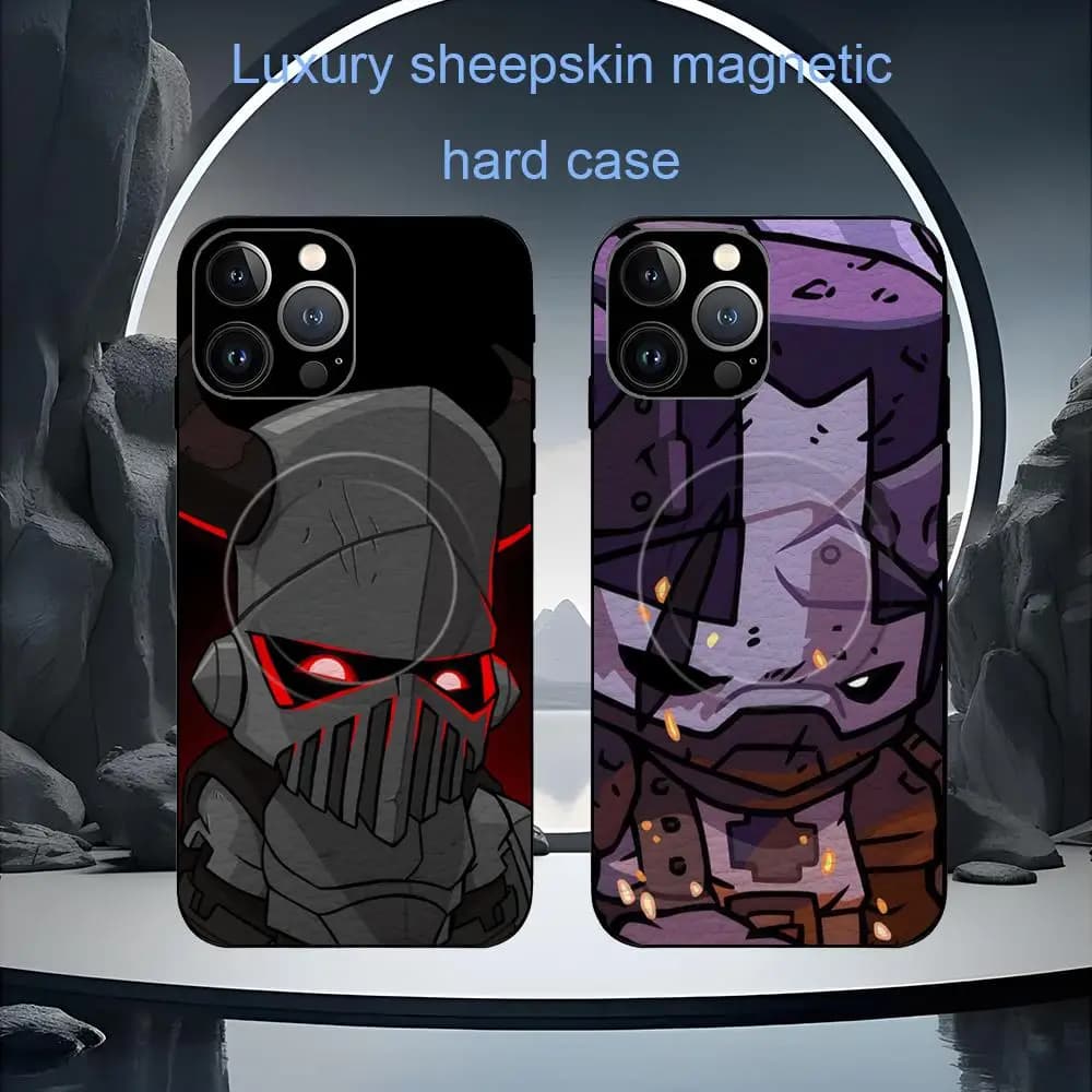 Custodia per telefono Game Castle Crashers per iPhone 16 15 14 13 12 11 Plus Pro Max Pelle di pecora Magsafe di lusso di fascia alta