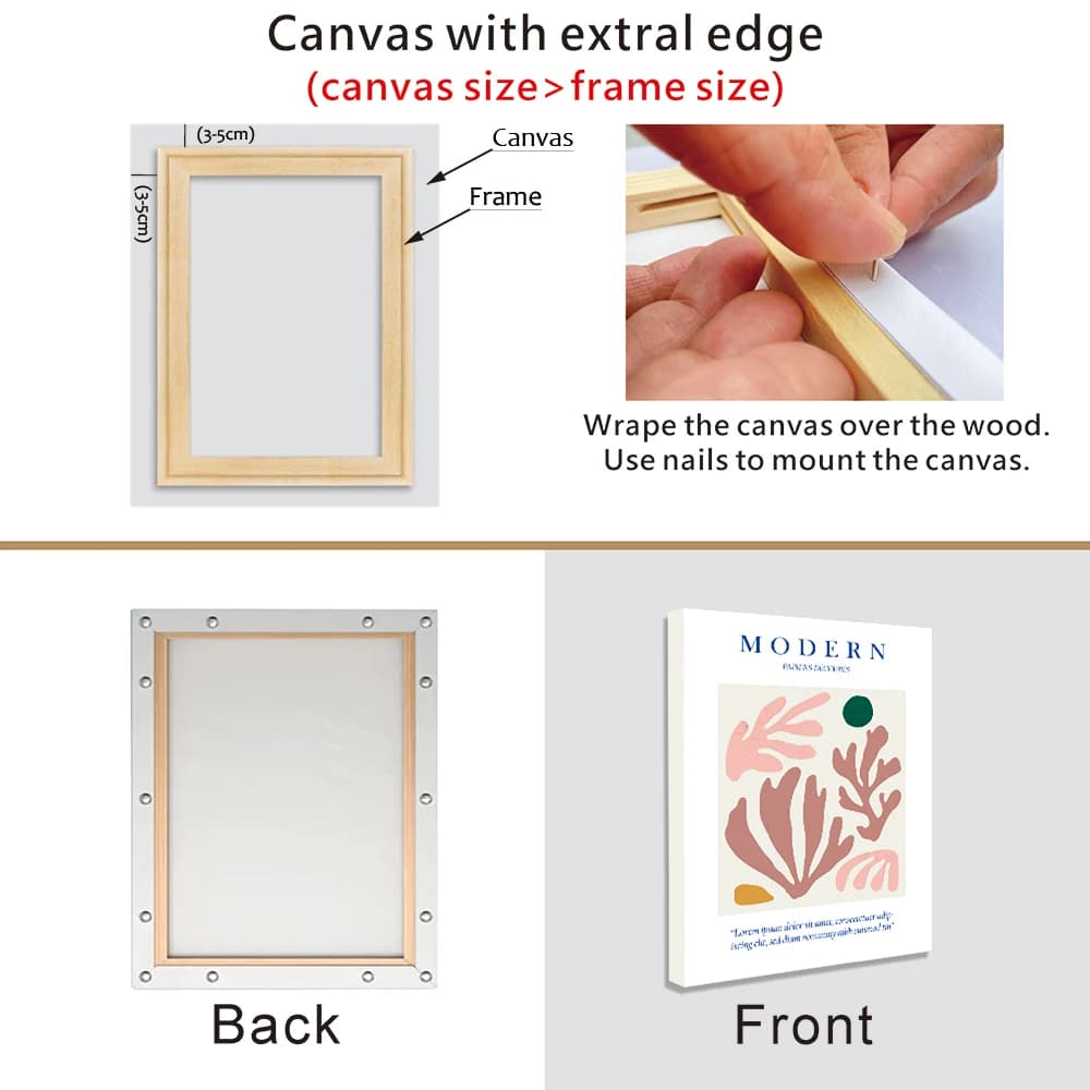 DIY square frame made of natural wood for wall paintings, canvas 30x30 40x40, diamond painting frame, large poster frame.