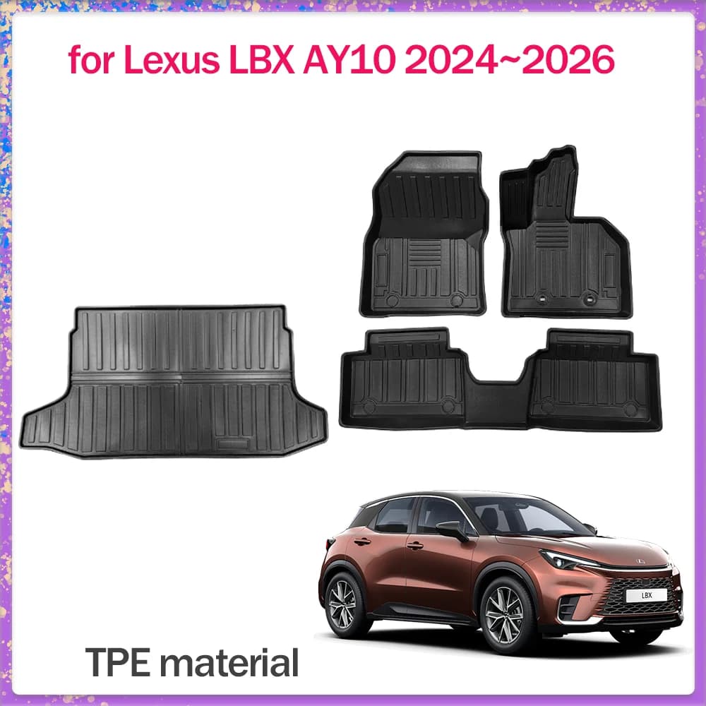 Tappetino per auto per Lexus LBX AY10 2024 ~ 2026 2025 TPE Piede Rivestimento interno Impermeabile Seggiolini bagagliaio Pad Tappeto Parte personalizzata Accessorie