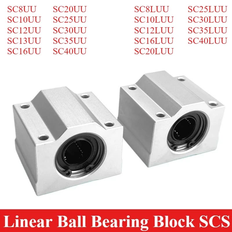 1/2/4pc SCS10UU SCS12UU SCS16UU SCS20UU SCS25UU SCS30UU SCS35UU SCS40UU Linear Ball Bearing Block Slide Unit for CNC 3D Printer