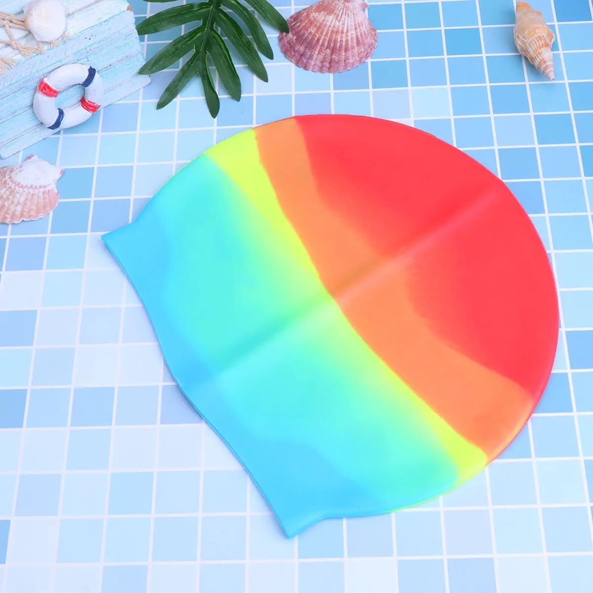 2 pezzi di cappelli da nuoto in silicone, impermeabili, flessibili, comodi, leggeri, con protezione dal cloro, design 3D, cappello da nuoto delicato sui sensori auditivi