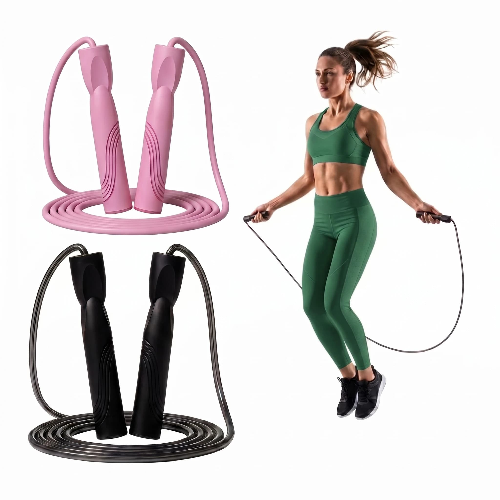 High Speed Jump Rope for Men & Women Adjustable Tangle-Free Rapid Speed Skipping with Comfort Foam Handles Durable PVC Cable