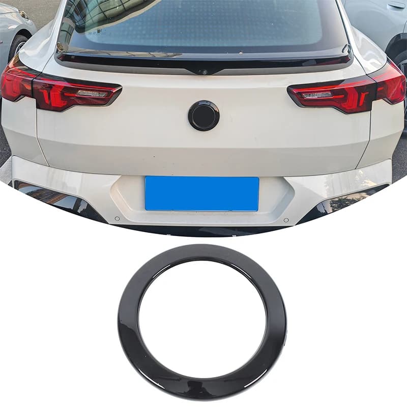 Per BMW X2 U10 2024 2025+ Logo posteriore per auto Anello decorativo ABS Fibra di carbonio/Nero Accessori per la modifica automobilistica
