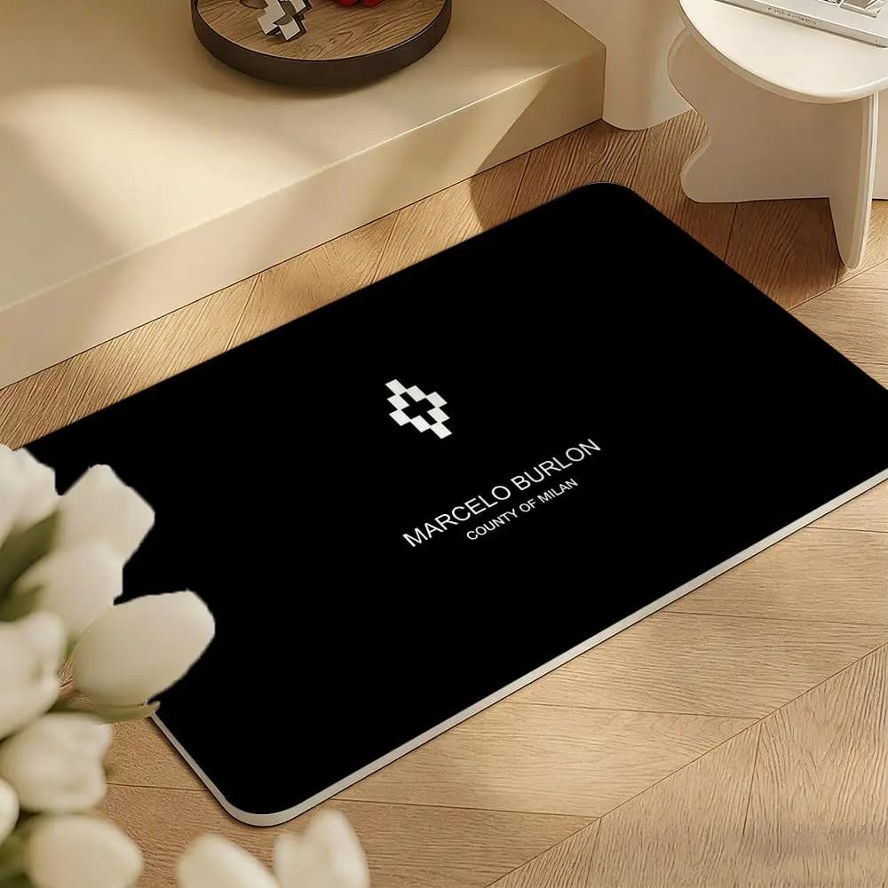 Tappetino da Bagno/Cucina Anime Luxury M-Marcelo Burlon in Diatomite, Asciugatura Rapida, Antiodore, Antiscivolo