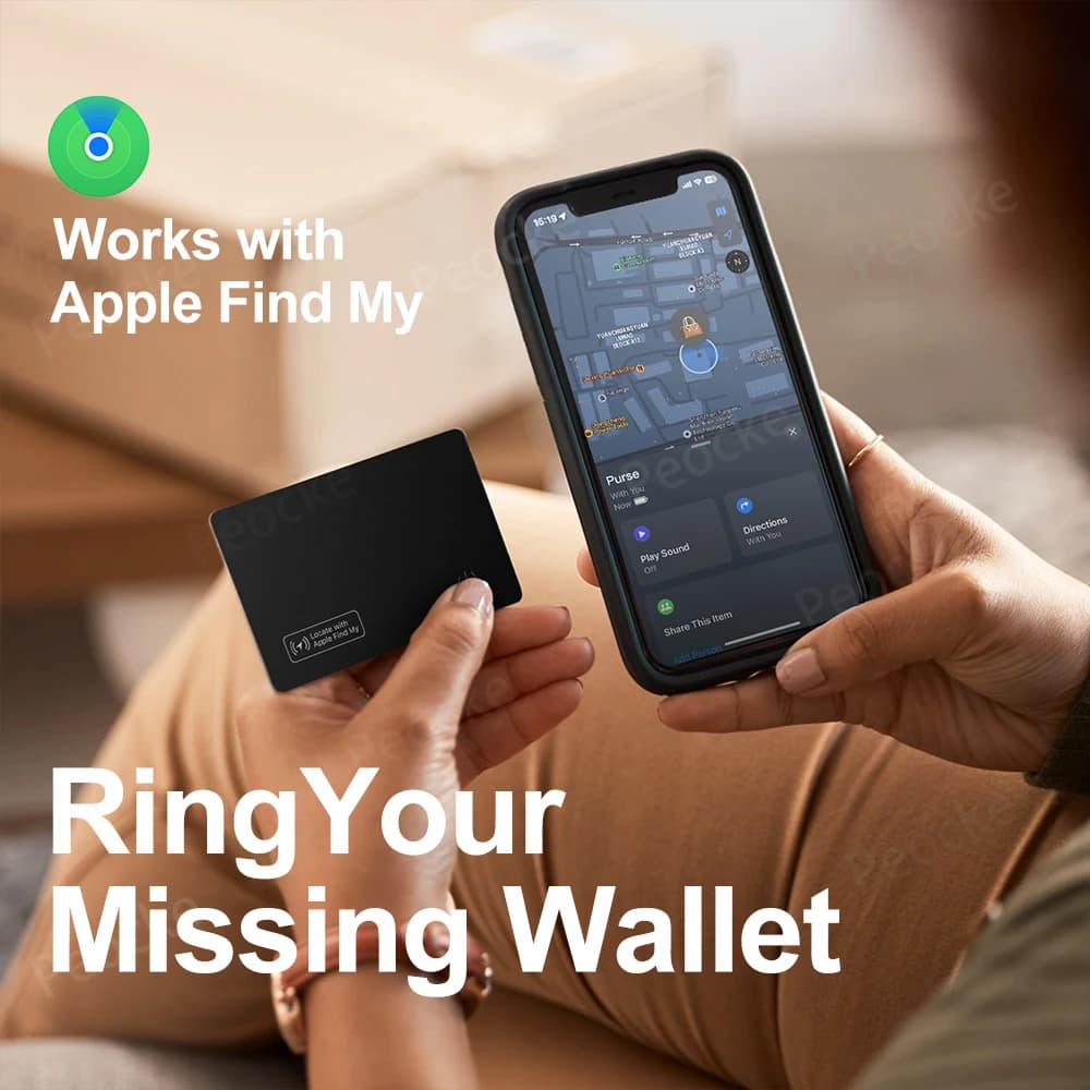Portafoglio Tracker Card GPS Anti-perdita posizione Tag Smart Find My per iPhone Bluetooth Device scheda ultrasottile ricarica Wireless