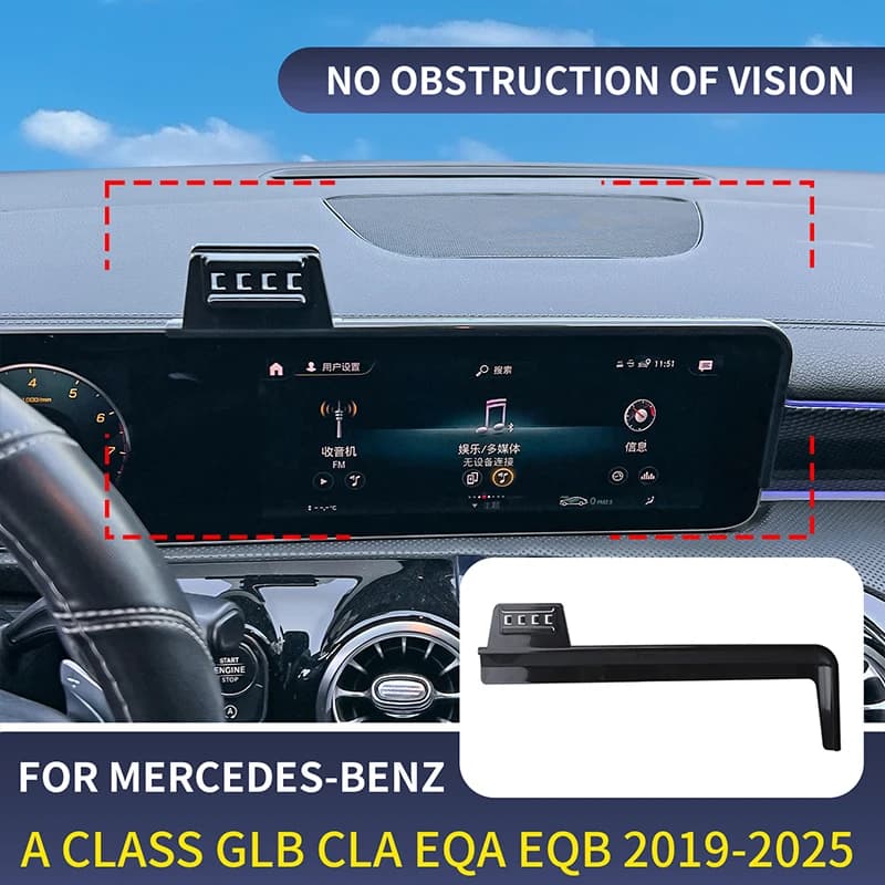 Per Mercedes-Benz Classe A W177 2019-2025 Supporto per telefono per auto Schermo di navigazione Staffa fissa Supporto di ricarica wireless Accessori