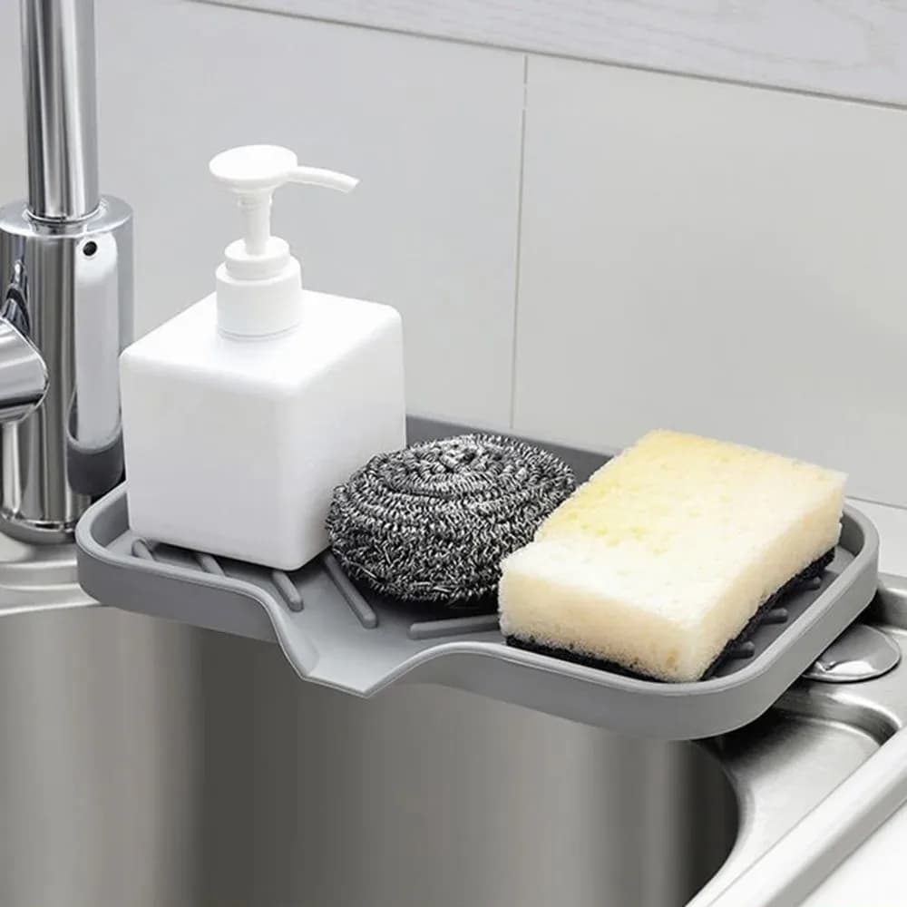 Kitchen sink sponge holder, Silicone soap holder, Self-dreaming soap holder, Bathroom accessories and kitchen