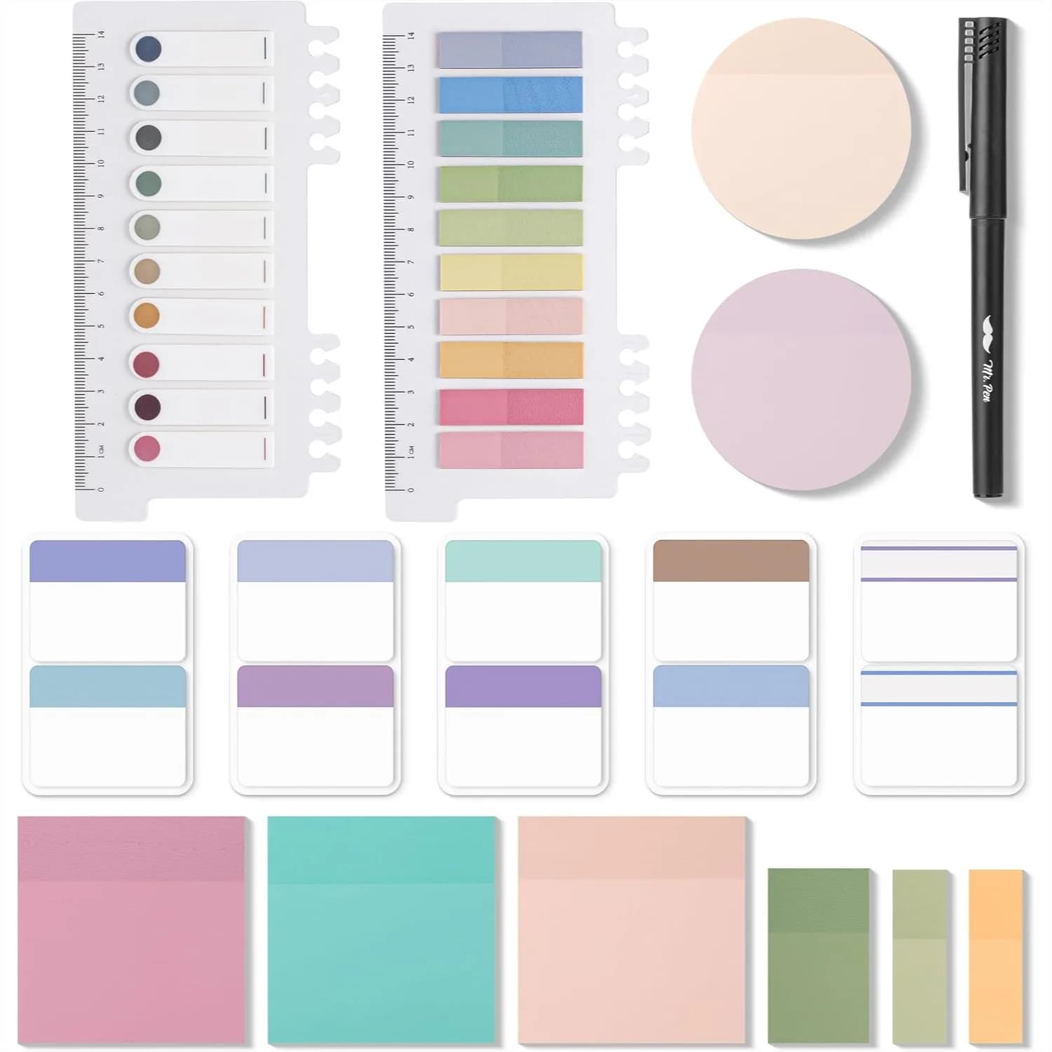 Set di foglietti adesivi trasparenti con pennarello, 1000 fogli per studio della Bibbia, ufficio, scuola e journaling - Perfetti per