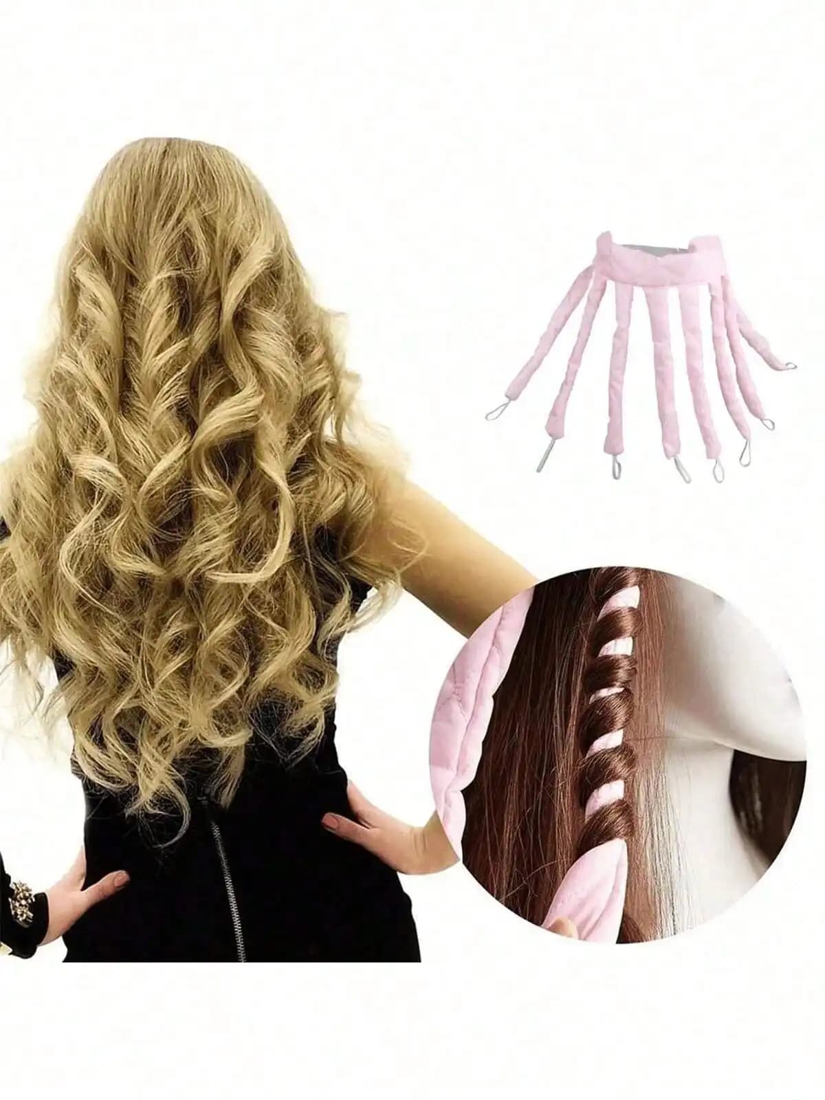 1 pezzo Ferro arricciacapelli a 8 denti senza calore, Fascia per capelli effetto morbido ondulato, Prodotto e accessorio essenziale per lo styling dei capelli per saloni, centri estetici e viaggi; Ferro arricciacapelli a forma di polpo, Ferro arricciacapelli effetto morbido, Fascia per capelli arricciacapelli senza calore per dormire, per donne, Ferro arricciacapelli, Arricciacapelli