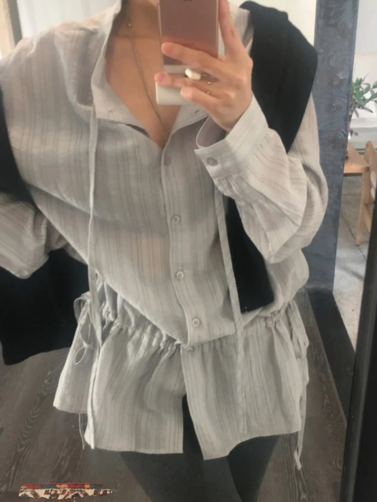 Elegant Slimming Long Sleeve Shirt Women's Versatile Belted Chic White Shirt Spring Commute Style Korean Loose Fit Pure Color