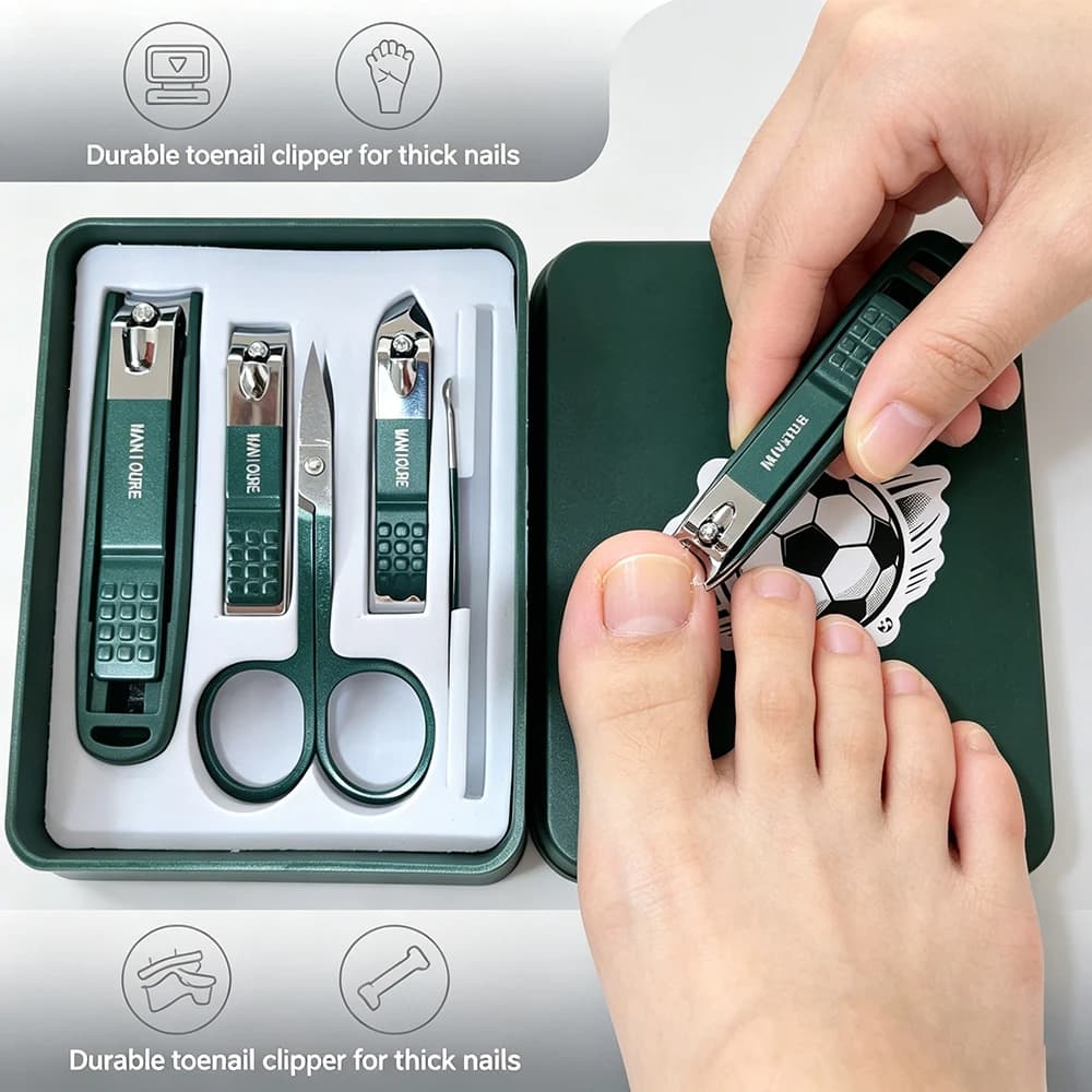 Kit di tagliaunghie in acciaio inossidabile, strumenti multifunzione per manicure e pedicure per la cura quotidiana delle unghie e il taglio.