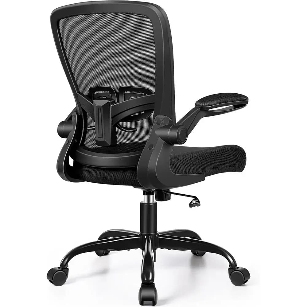 Sedia da Ufficio Ergonomica con Altezza Regolabile, Rotazione a 360° ° Braccioli Girevoli e Ribaltabili, Cuscino Traspirante, Supporto Lombare per Casa o Ufficio