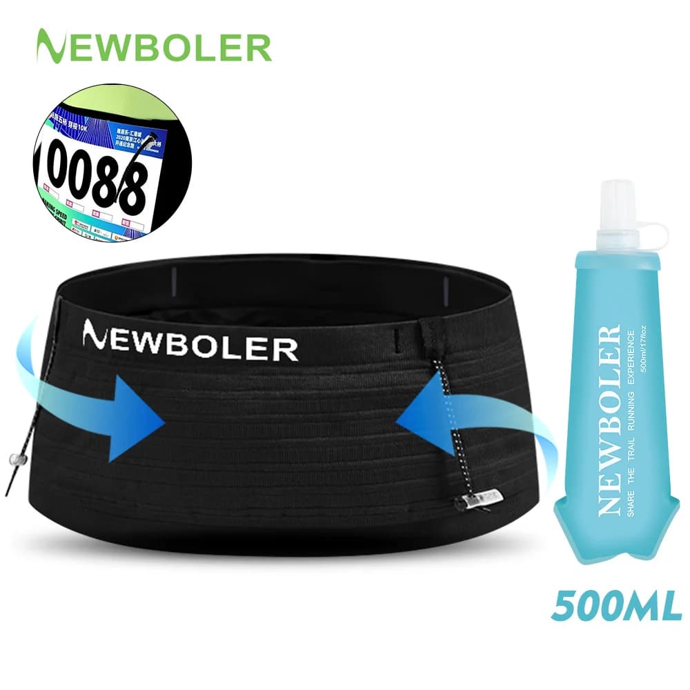 NEWBOLER Marsupio Invisibile Leggero Traspirante Elastico per Corsa, Borsa Porta Telefono Pieghevole, Marsupio da Palestra, Borsa Portatile per Ciclismo