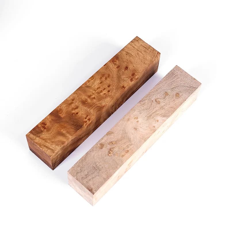 Natural Burmese Golden Camphor Burl Wood Blank Burl Timber Block for Knife Handle Bow Grip DIY Hand Carving Craft Raw Material