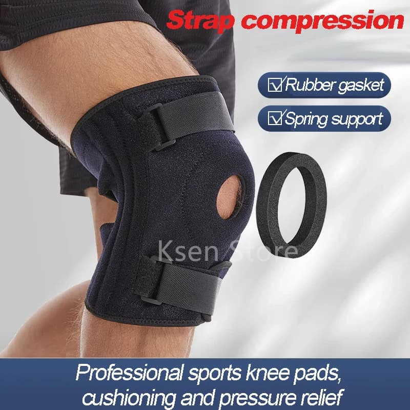 XL-6XL ginocchiera a doppia cinghia con supporto a molla per rondella di gomma Plus Size, recupero di lesioni da dolore articolare a strappo del menisco oversize