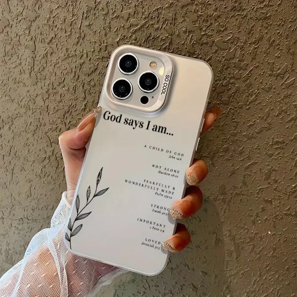 Cover per iPhone con Versetto Cristiano Anti-graffio per iPhone 17 16 15 14 13 12 11 Pro Xs Max Mini 8 7 Plus XR Air 17e 16e X