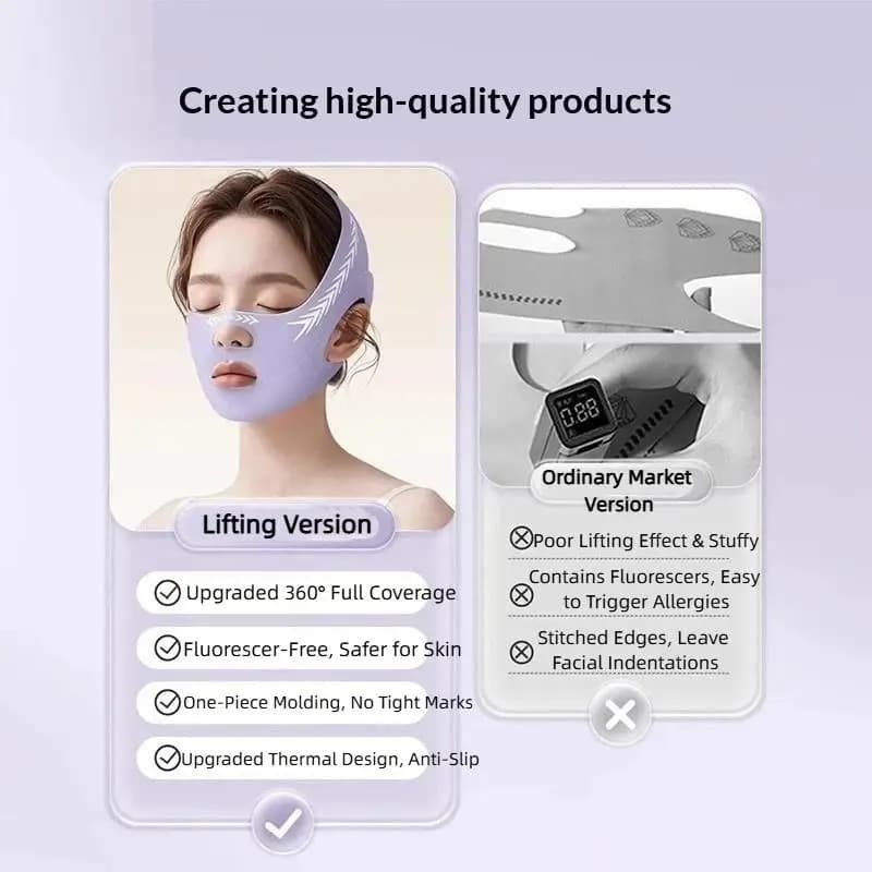 Lightweight Face Lifting Belt for Chin Reduction with Adjustable V Line Slimming Bandage