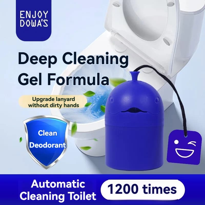 Toilet automatic detergent with portable design, whale design, slow release cleaning, 1 bottle, 150 g gel