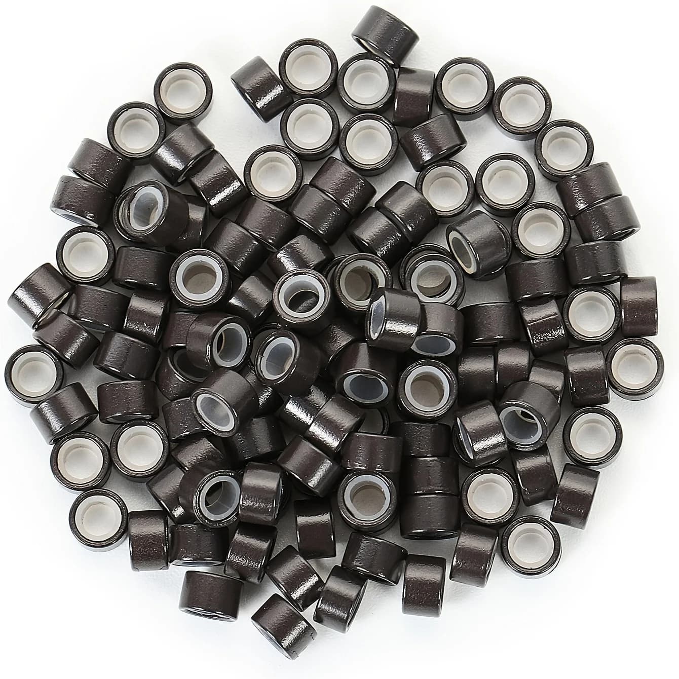 500 pz 5mm * 3mm * 3mm Silicone Micro Link Tubo Anello per Parrucca Estensioni Dei Capelli Perline Foderate Strumenti Del Salone 5 Colori
