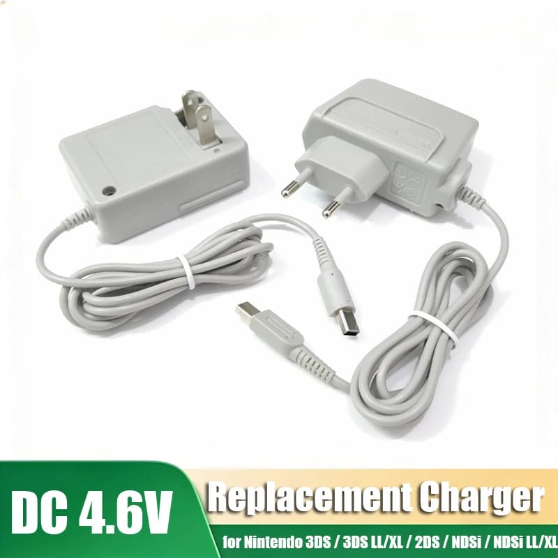 DC 4.6V 900mA Game Console Charger For 3DS 2DS NDSI XL AC 100-240V EU/US Plug Charging Adapter Traveling Power Supply