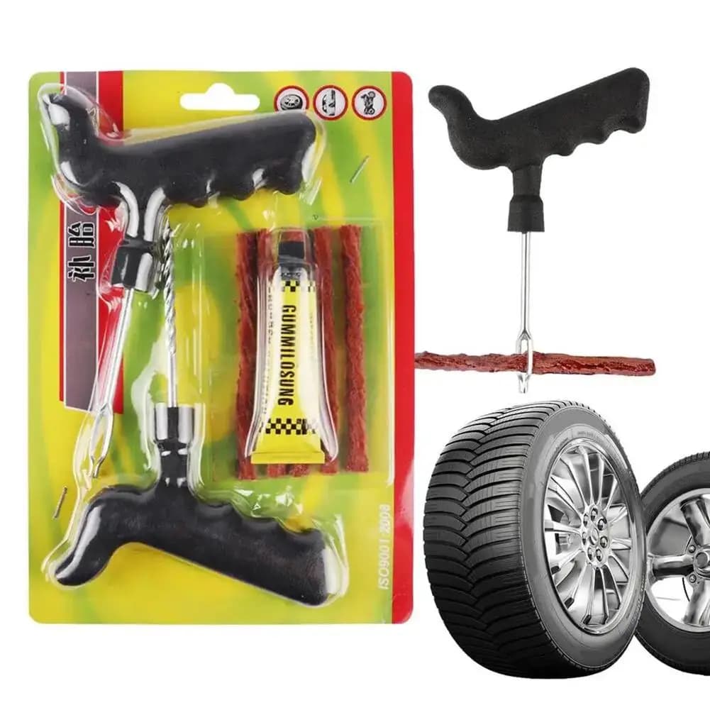 Tire Repair Kit Quick Motorcycle Emergency Tubeless Tire Puncture Repair Tools Tire Rubber Strips Puncture Plugs Repair Tool