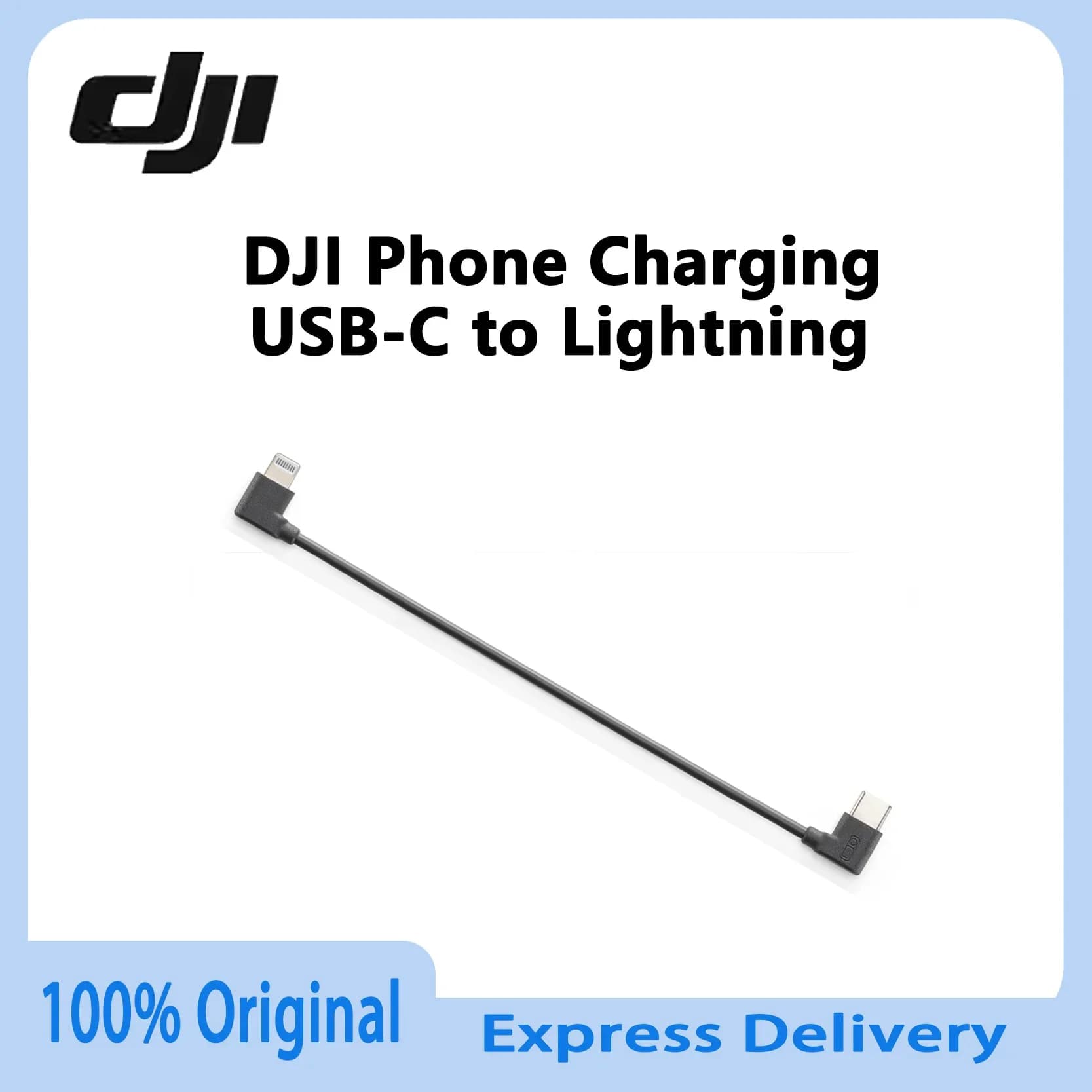 Cavo originale DJI per la ricarica del telefono e l'acquisizione audio da USB-C a Lightning per Osmo Mobile7 7P, originale e autentico.