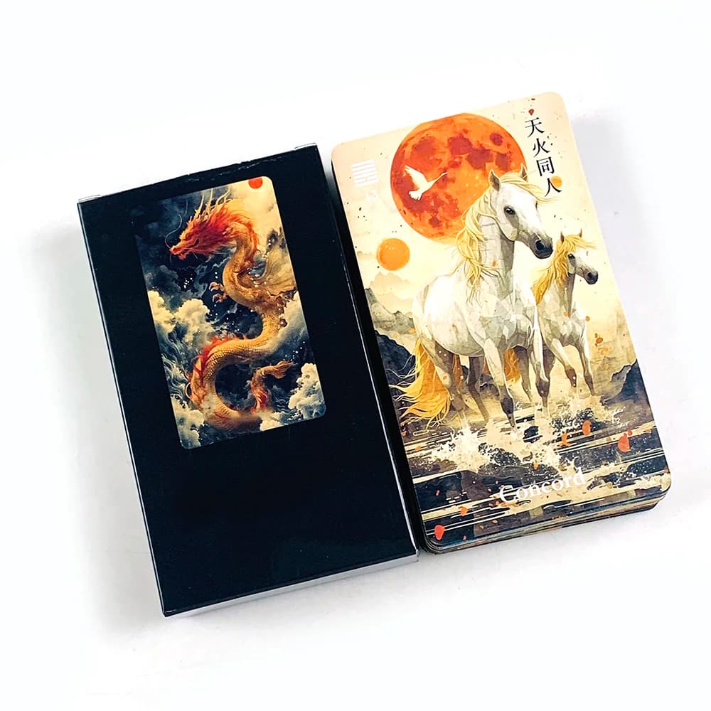 Nuovo Oracle Dragon Deck: 64 Carte Divinatorie con Esagrammi Tradizionali e Arte Animale Mistica, Guida Spirituale e per Collezionisti