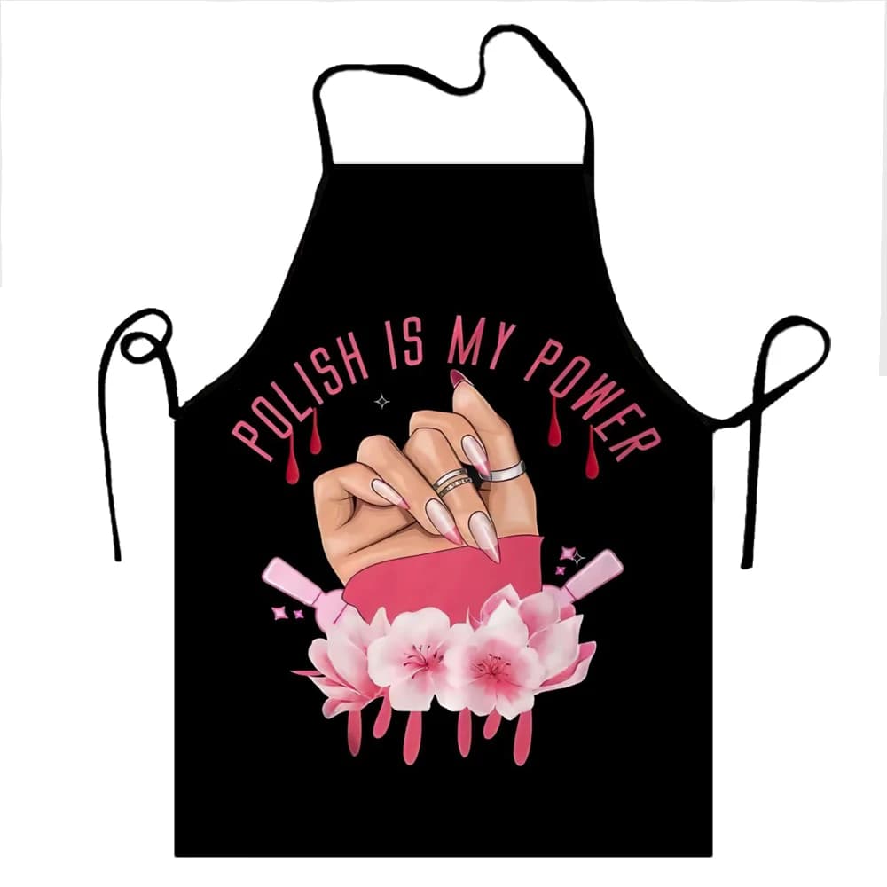 Smalto per unghie con bavaglino personalizzato Is My Power Grembiule per uomo Donna Adulto Chef Cucina Smalto per unghie Tablier Cuisine Pittura