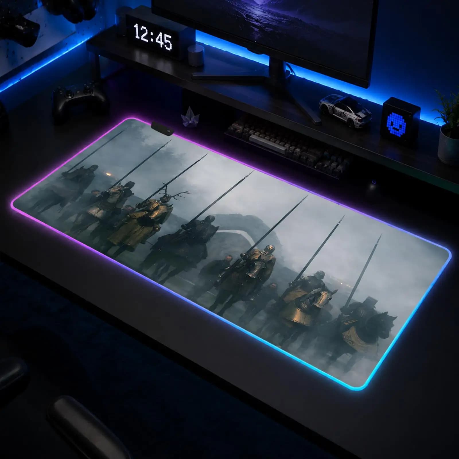 A KNIGHT OF THE SEVEN KINGDOMS Mouse Pad Gaming Anime Mouse Pad XXL RGB Tappetini da scrivania Tappetini da tavolo a LED Tappetini da tavolo retroilluminati in gomma