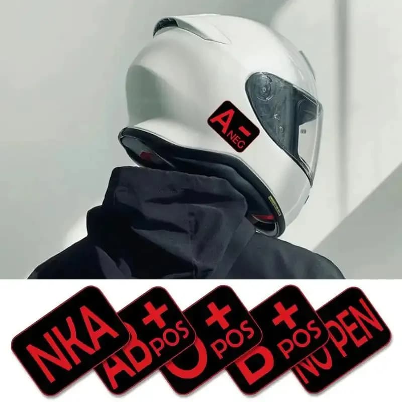 Blood Type Medical Alert Waterproof Vinyl Sticker For Motorcycle Helmet Car Decal