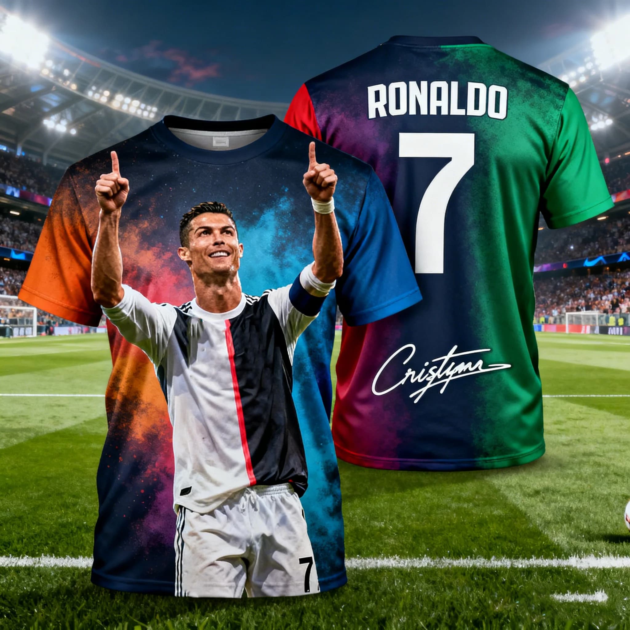 ChatGPT AI Ronaldo 7 Maglia da calcio Top da allenamento per adulti e bambini Edizione estiva per tifosi Comodo abbigliamento sportivo traspirante