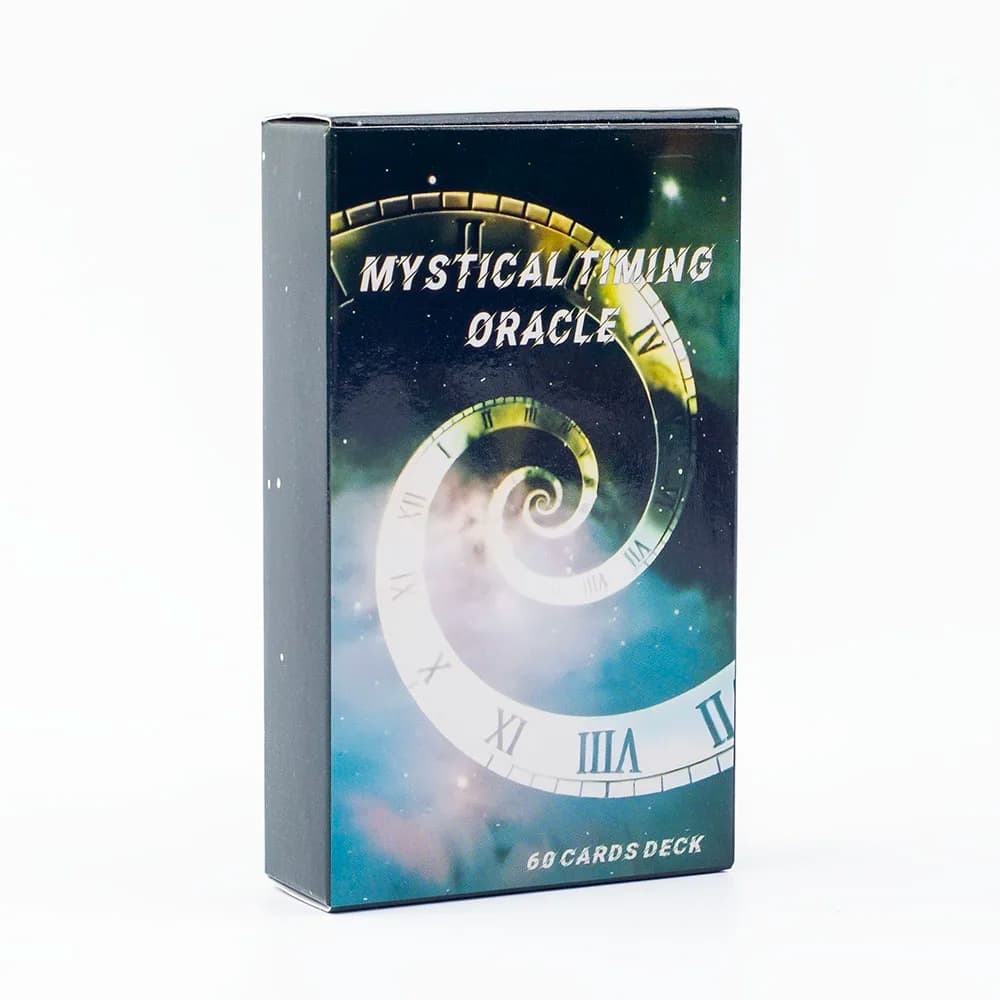 Timing mistico Oracle 60 carte Carte con cornice temporale da 10,3 * 6 cm Mazzo di tarocchi a doppia fiamma cosmico