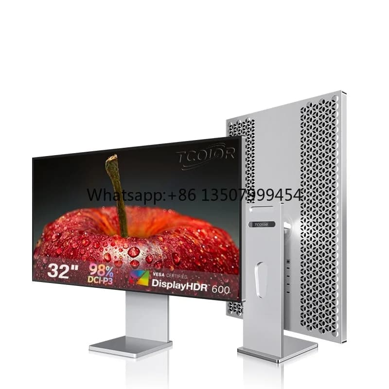 Monitor TCOLOR 32 Pollici 4K in Alluminio, Schermo Verticale 3840x2160 HDR600, Monitor IPS 4K 5K 6K con Supporto per Mac