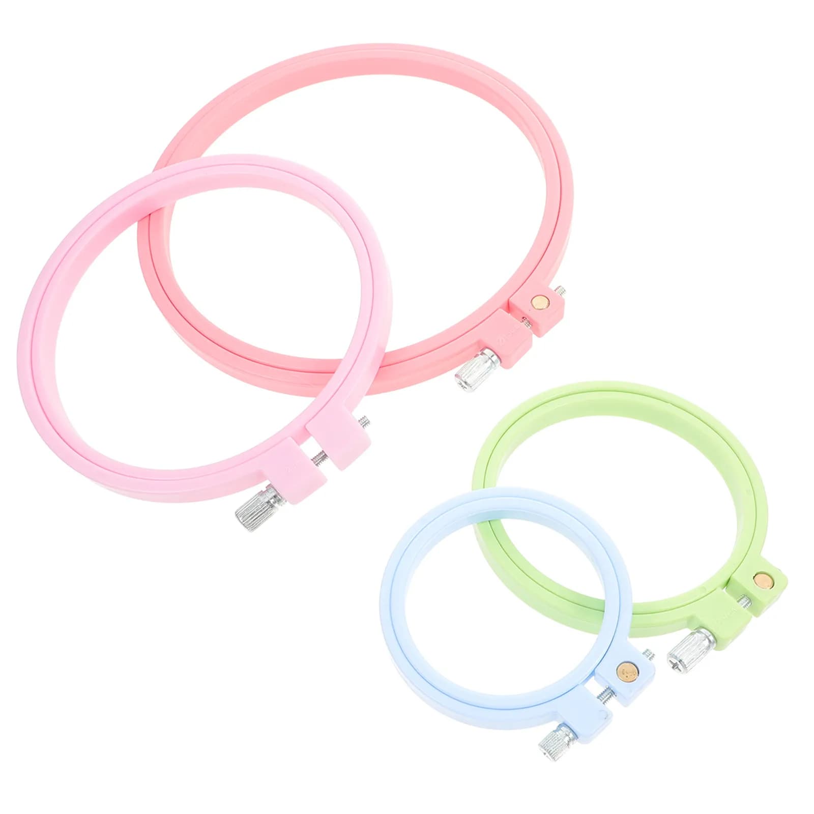 4Pcs Adjustable Embroidery Hoop Set Cross Stitch Ring Craft Accessories for Needlework Fabric Painting Lace Display