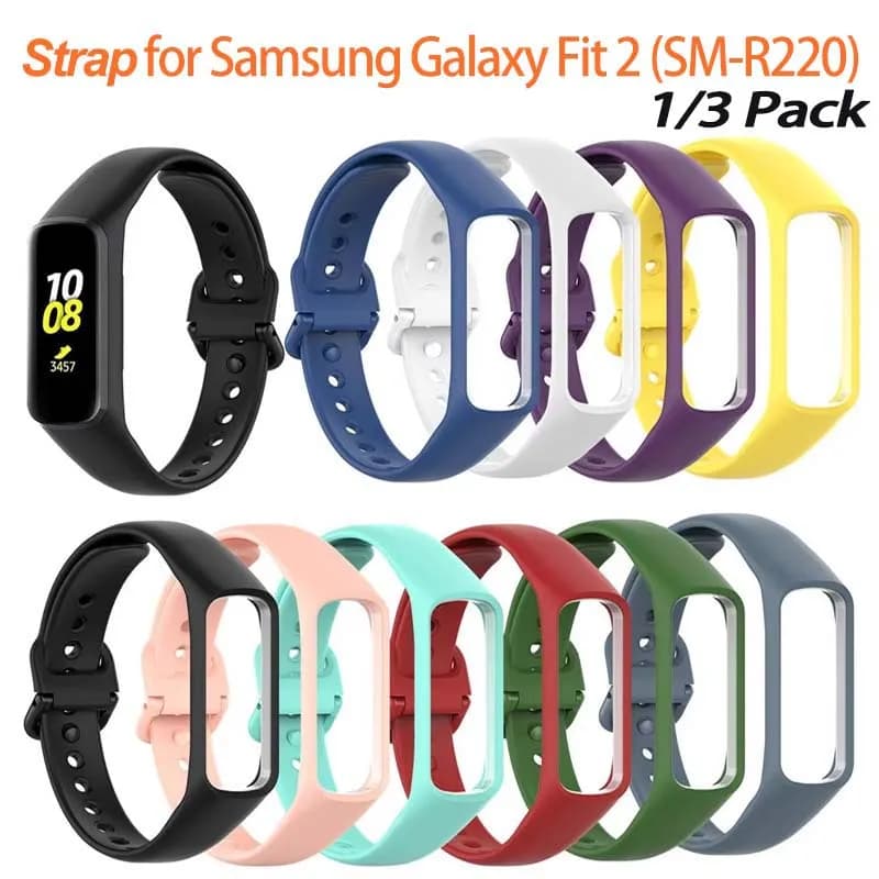 Cinturini in Silicone Morbido per Samsung Galaxy Fit 2 (R220), Cinturino da Polso di Ricambio per Smartwatch Fitness Samsung SM-R220