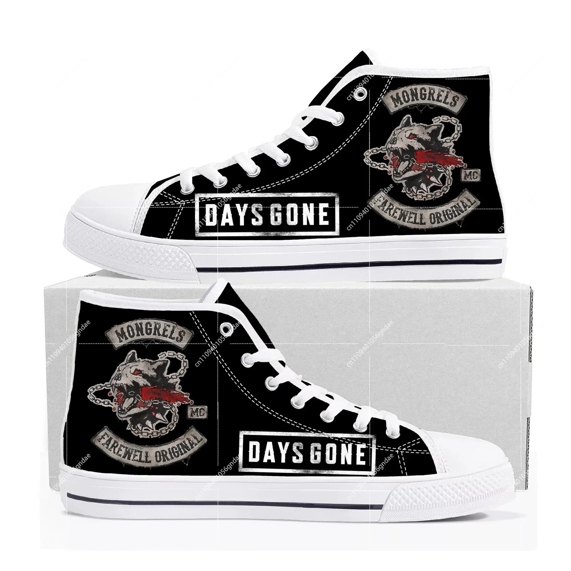 Days Gone High Top Sneakers Hot Cartoon Game Mens Womens Teenager High Quality Fashion Canvas Shoes Casual Tailor Made Sneaker