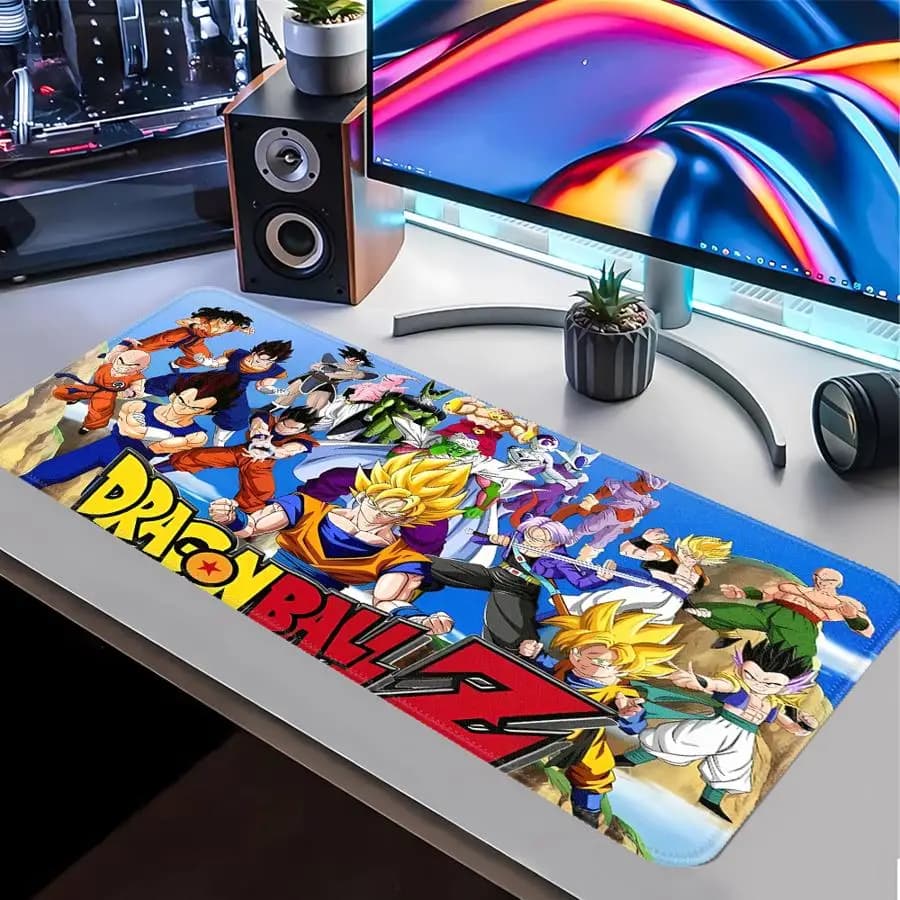 Tappetino per mouse Overlock, tappetino per console di gioco, tappetino per computer portatile, accessori da scrivania, tappetino per ufficio, tappetino per tastiera e mouse, Anime Goku D-Dragons