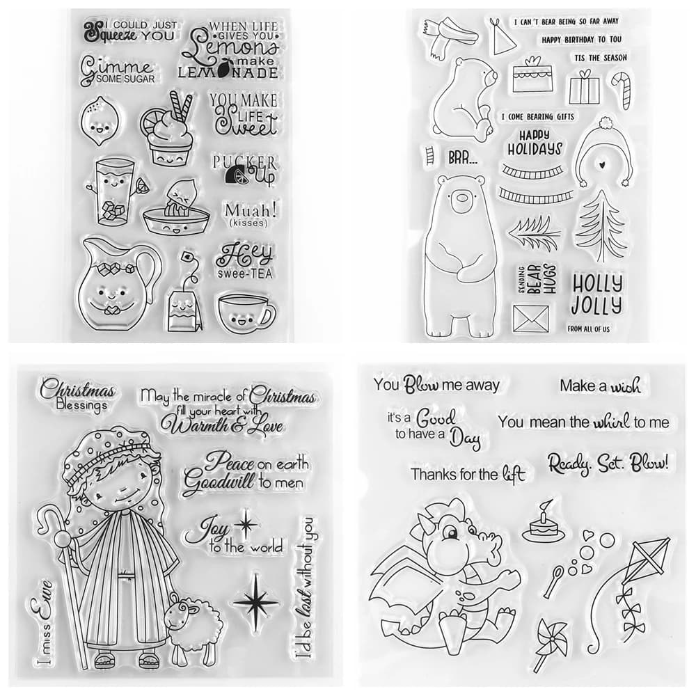Timbri trasparenti per tè dolce e fustelle in metallo Sentimenti natalizi Dinosauro Timbro in silicone Fustellatura in metallo per scrapbooking fai da te