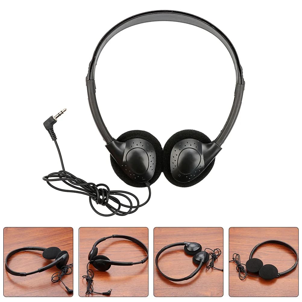 Cuffie Cablate Nere, Design Leggero in Plastica, Auricolari per Computer, Chitarra, Gaming, Audio Stereo, Riduzione del Rumore