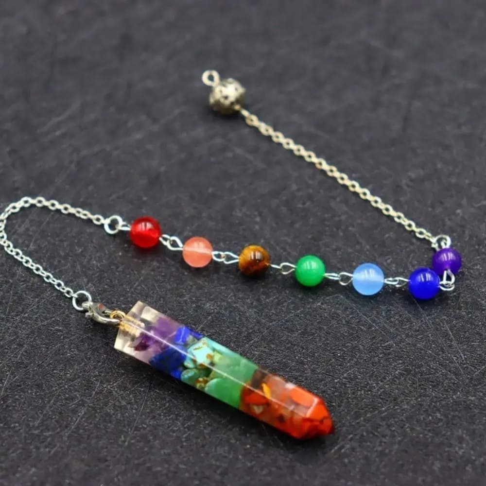 Nuovo design 7 Chakra Orgonite Reiki Pendolo Regalo Gioielli di moda Amuleto Catena di cristallo curativo