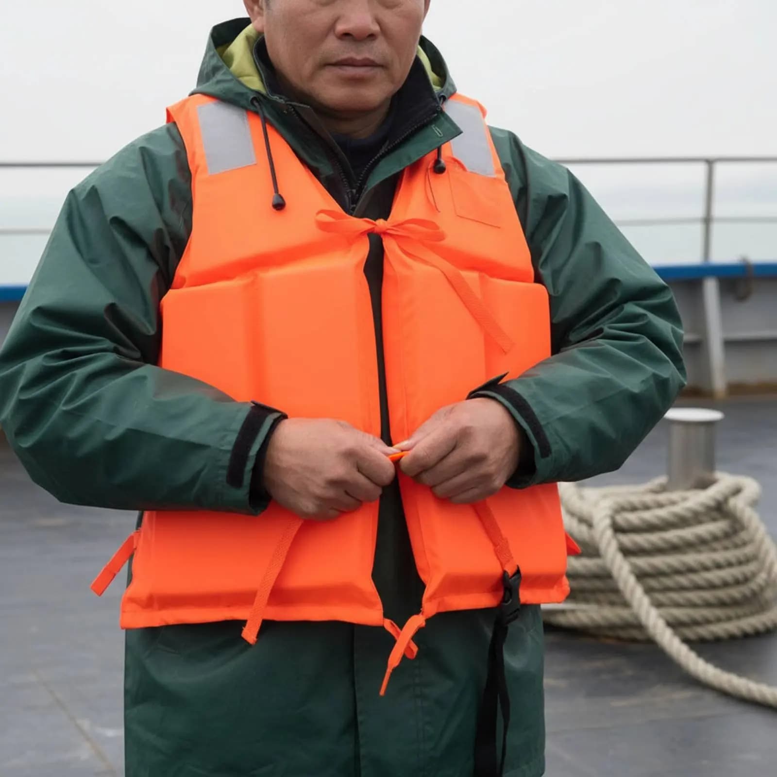 Giubbotto di Salvataggio Portatile per Barca, Gilet di Sicurezza Arancione ad Asciugatura Rapida Certificato CMA per Adulti, Nautica, Nuoto