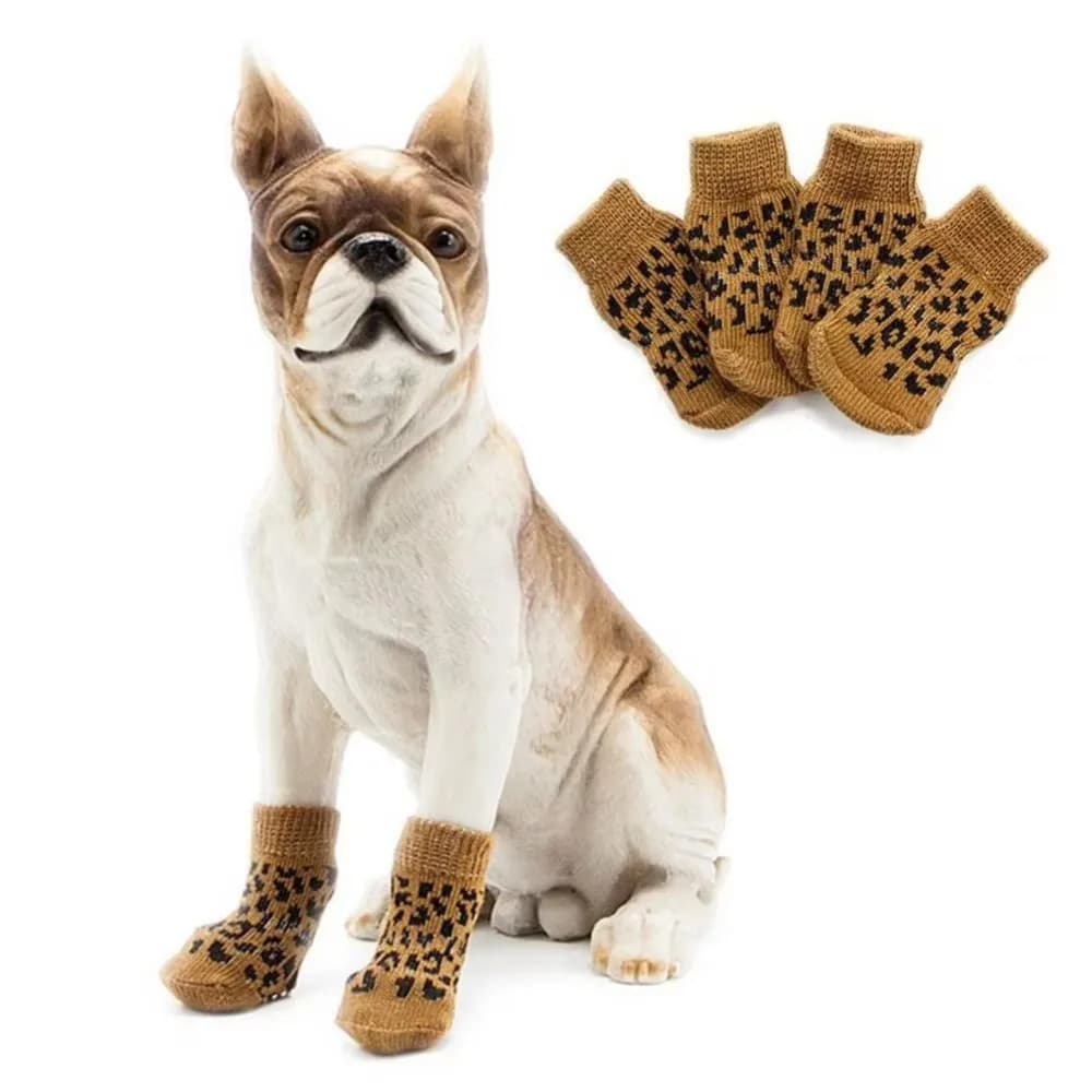 Calzini Comodi in Maglia per Cani, Antiscivolo, Caldi, Protezione Zampe, Accessori Invernali per Cani e Gatti