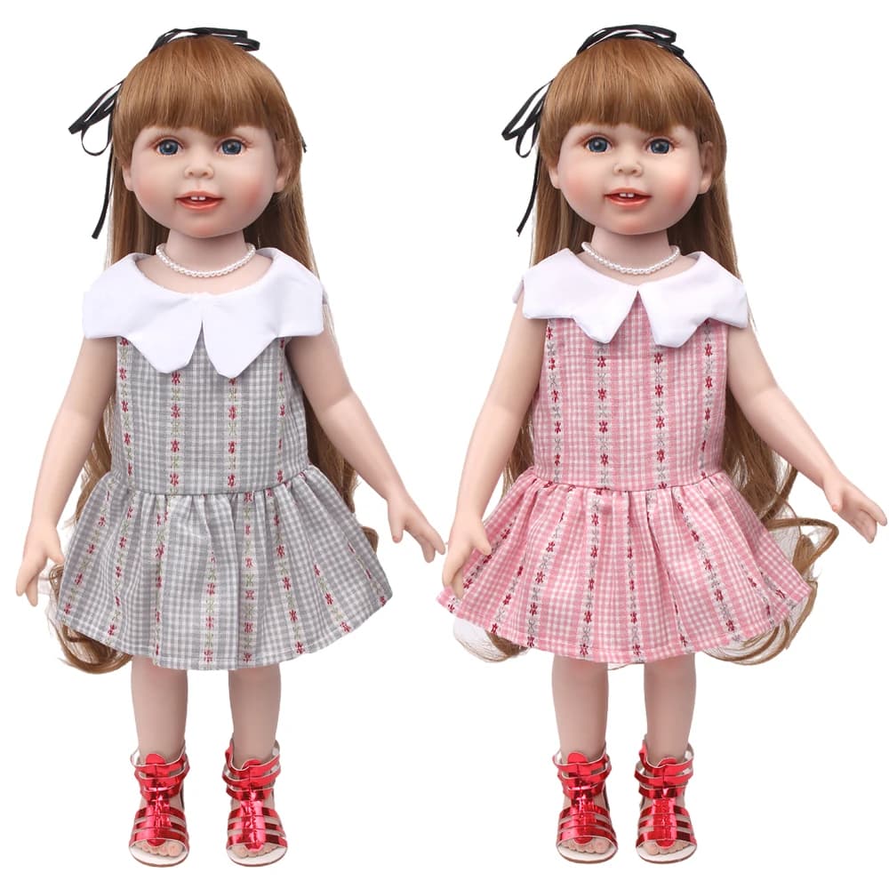 18 Inch Doll Girl Doll Collar Dress Doll Fashion Flower Element Dress Doll Shopping, Photography, Simple Dressing Doll Accessori