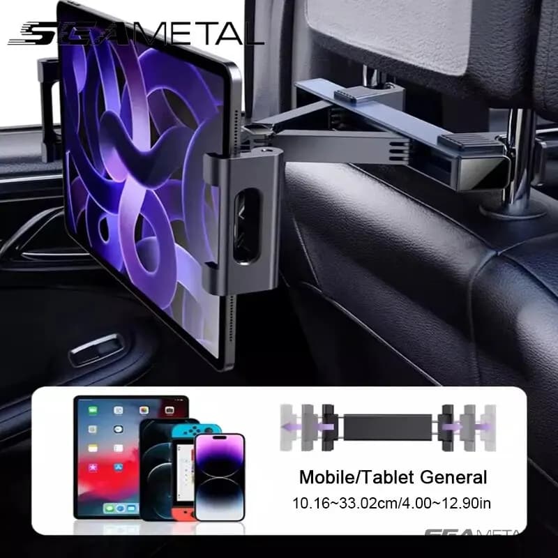 Supporto per Tablet con schienale in metallo marino per supporto per telefono per Auto stabile telescopico per Auto supporto per Smartphone automatico per iPad 4-12.9 pollici
