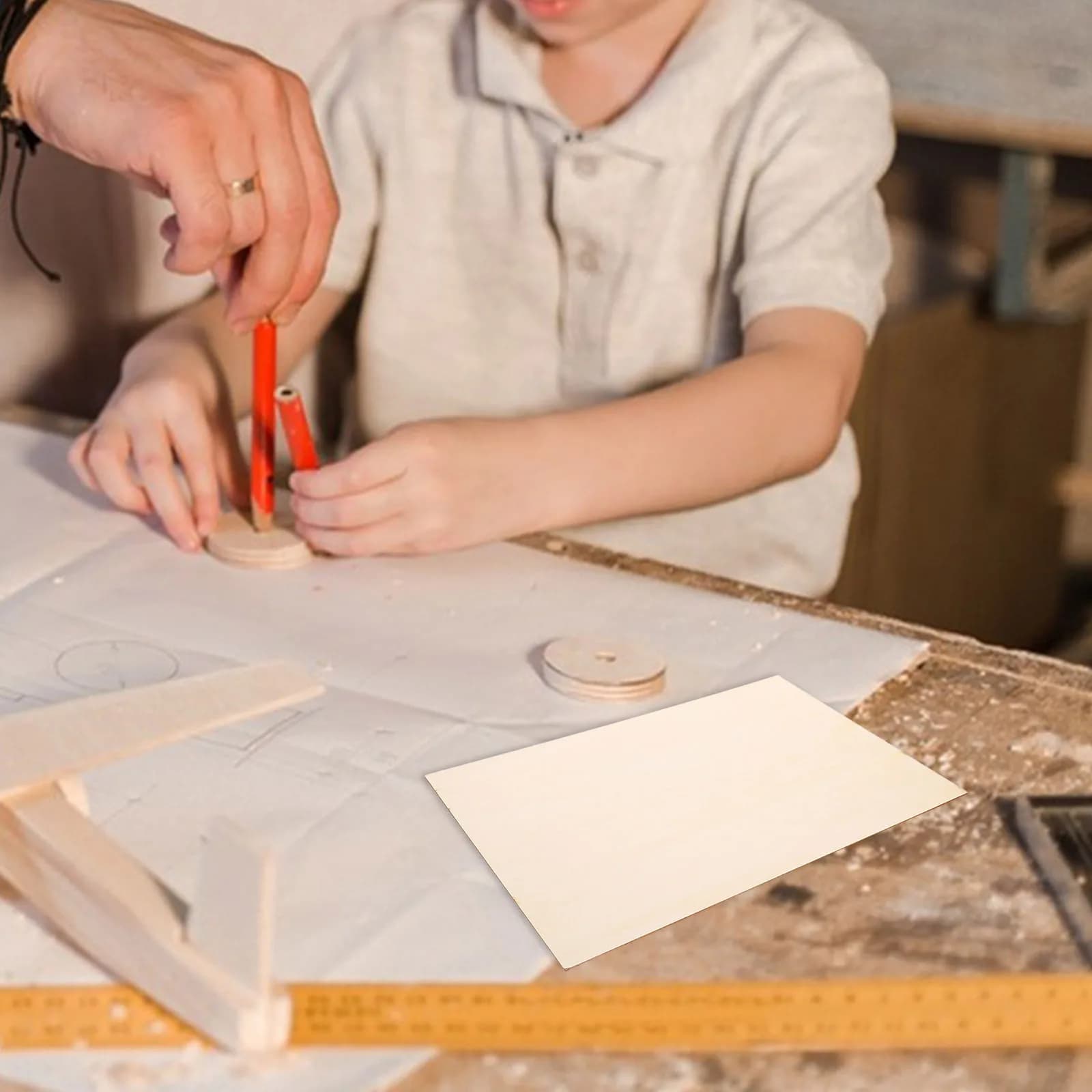 6 pezzi di tavole artigianali in legno, fogli di legno rettangolari non finiti per modelli fai da te, progetti di pittura, intaglio, tagliere in legno