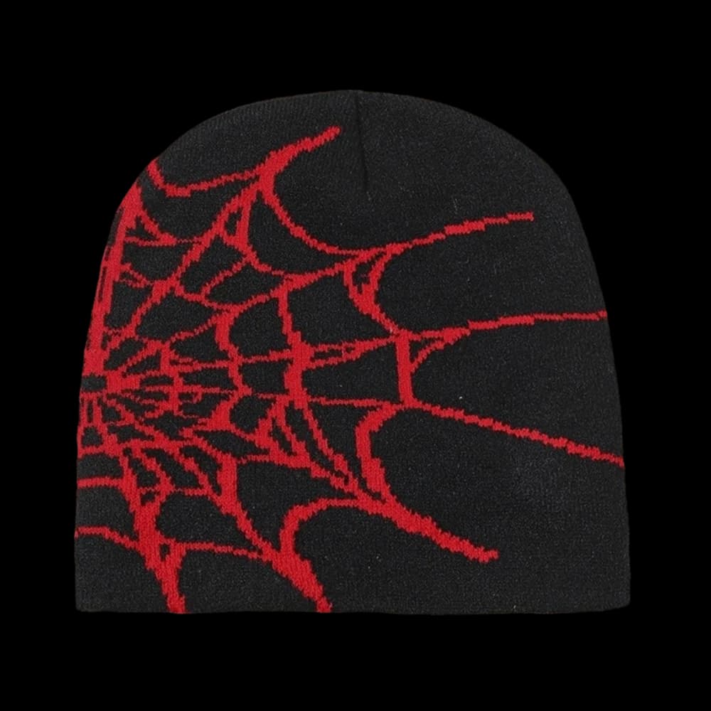 Y2K Soft Spider Web Pattern Beanie Caps Stretch Warm Pullover Hat Multiple Colors Street Punk Cuffed Knitted Hat Unisex