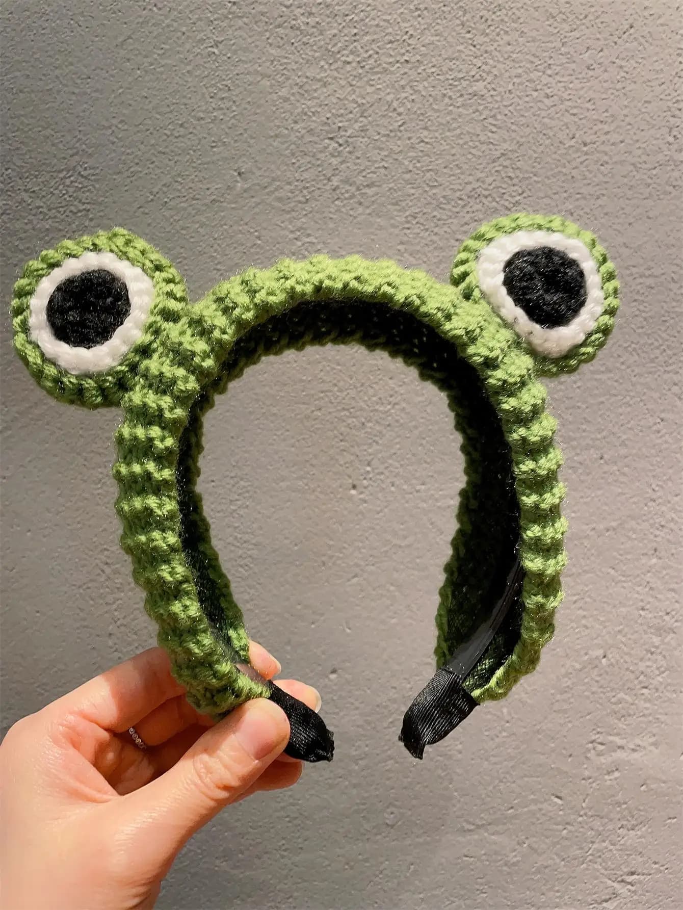 1 Headband Women's headband Frog Headband Cartoon big eyes cute wool knit headband non-slip pressure headband