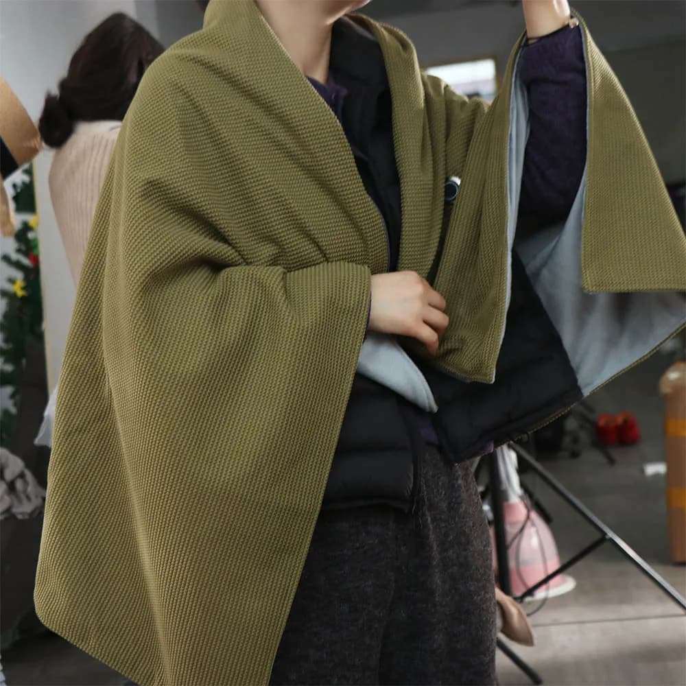 Wearable Electric Heated Blanket 3 Heating Levels Zipper Closure USB Heated Shawl Adjustment Washable Heating Large Shawl Office