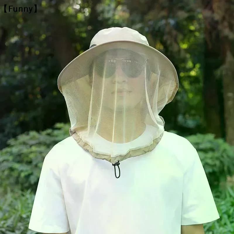 Sunscreen Mosquito Repellent Wide-Brimmed Hat Summer Outdoor Camping And Hiking Hat〔Funny〕