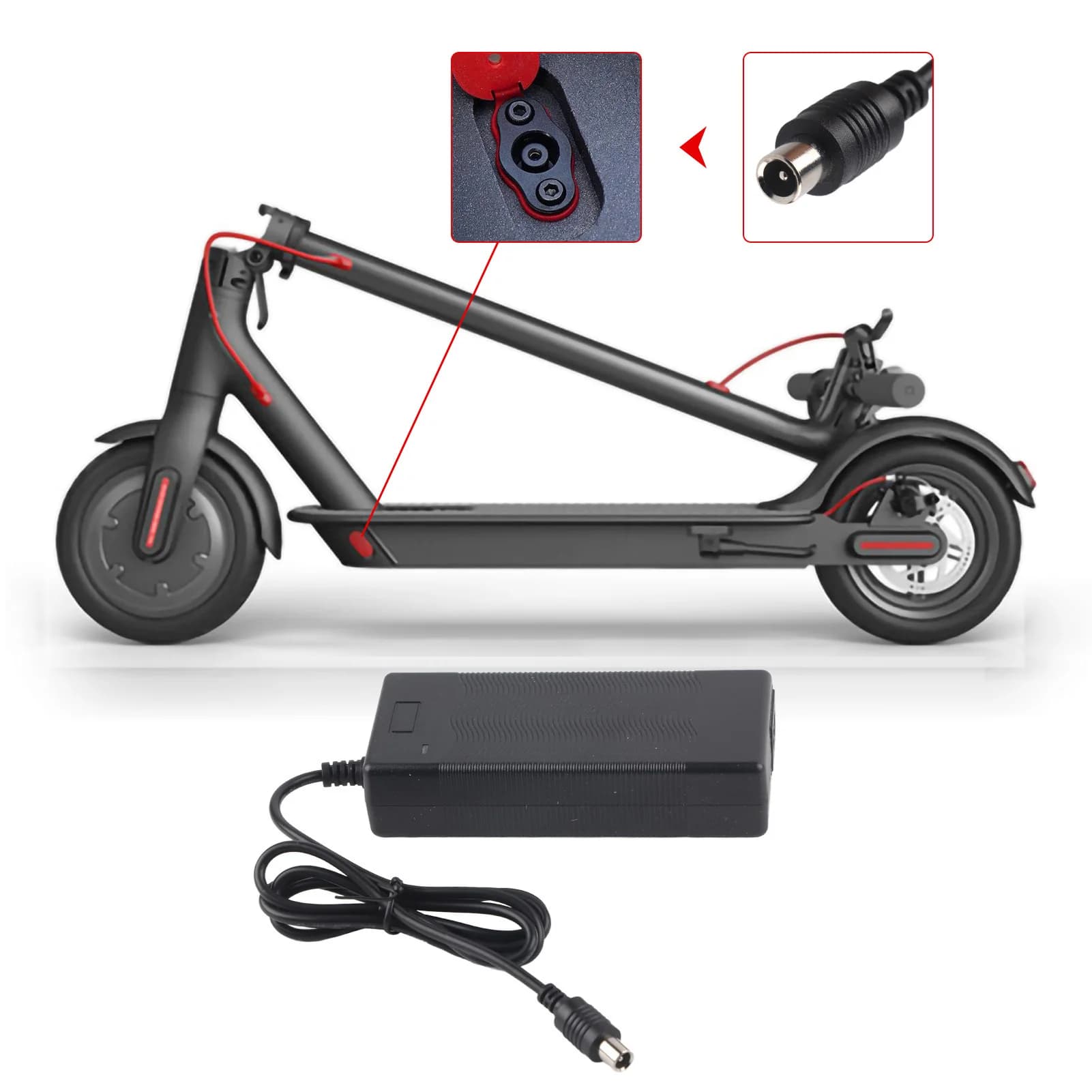 Battery Adapter Scooter 42V 2A Replacement Electric Scooter Adapter Battery for Xiaomi